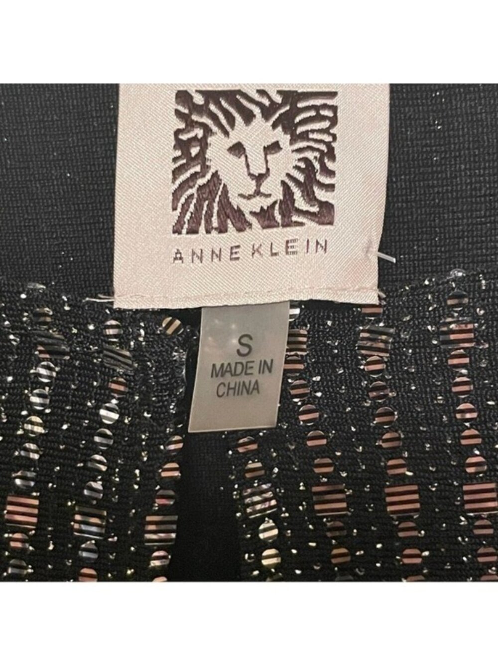 Anne Klein Sequin Jacket Size S Black Silver Sparkle Long Sleeve Open Front NWT - Picture 6 of 12